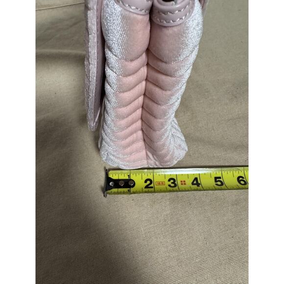 Ted Baker London Crossbody Bag Womens Small Pink Velvet Quilted Bow Rose Gold - Picture 11 of 11